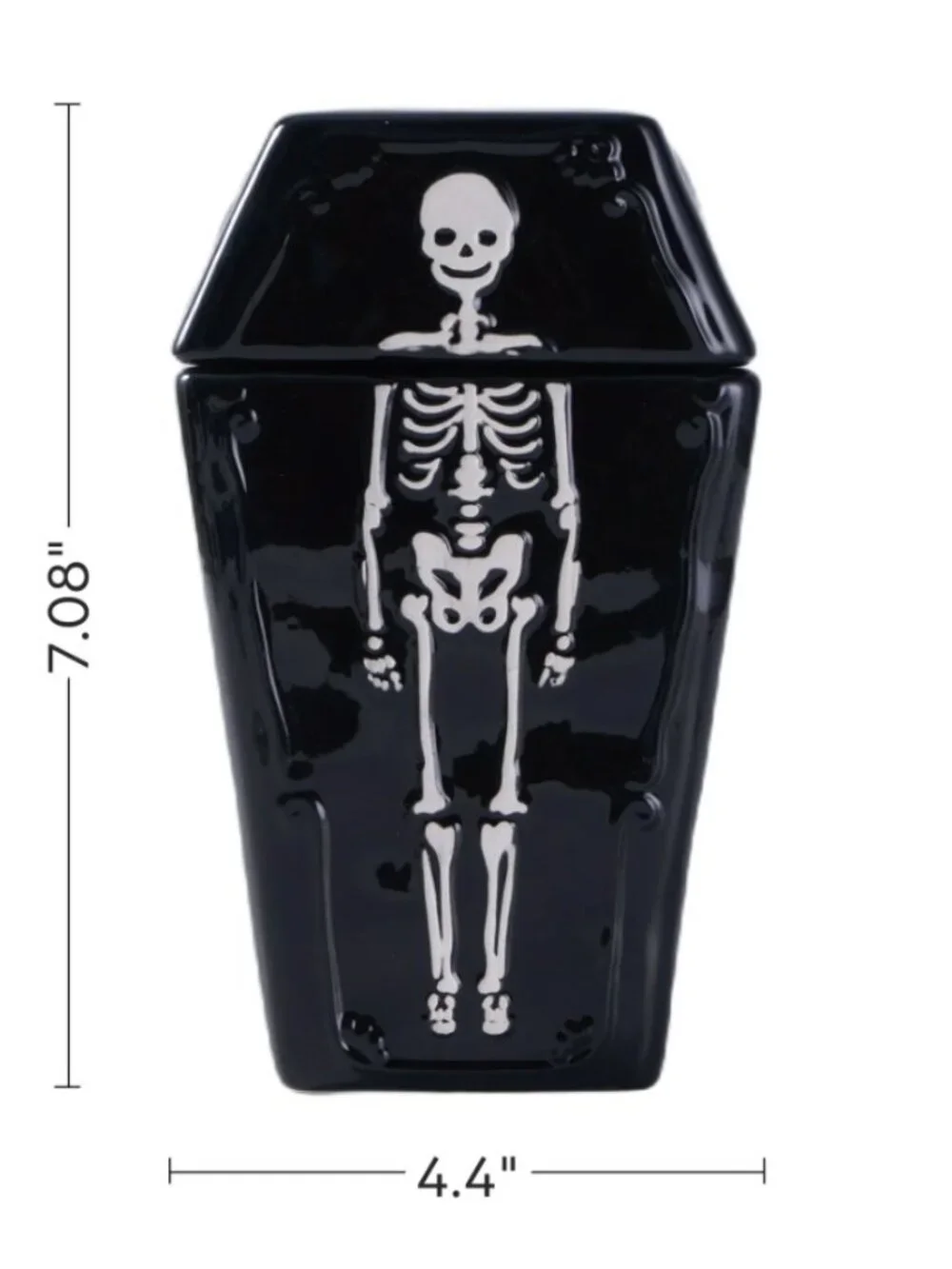 NEW Ceramic Coffin Jar Bathroom Decor Black Goth Skeleton Party Decorations Goth